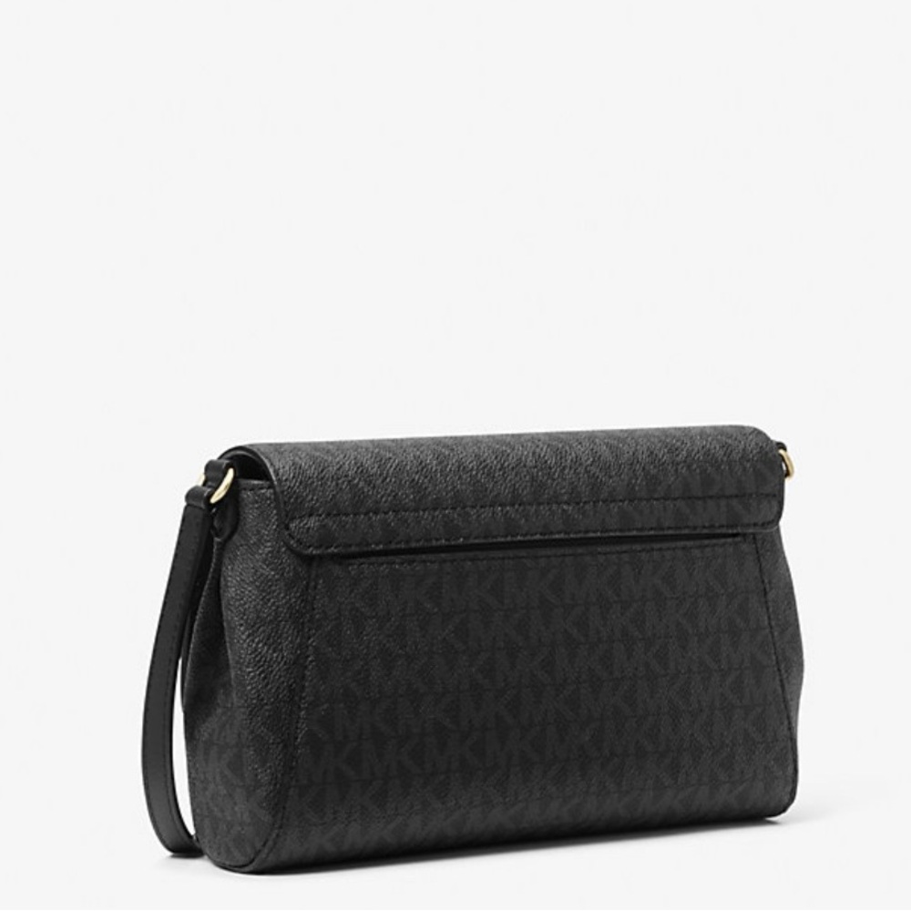 NWT Michael Kors Medium Logo Convertible Crossbody Bag in Black - Picture 3 of 4